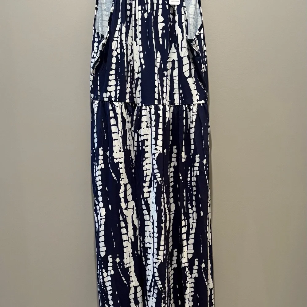 Kilig Womens Summer Maxi Dress 2025 Casual Sleeveless Sundress Navy Floral NWT L - Picture 2 of 3
